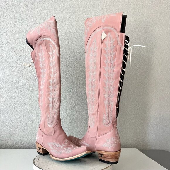 Pink Over the Knee Boots - Picture 2 of 11